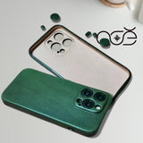 Personalised Handmade Italian Cowhide Leather iPhone Case for iPhone 16 Pro/ iPhone 15 Pro/ iPhone 14 Pro/ iPhone 13 Pro