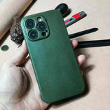 Personalised Handmade Italian Cowhide Leather iPhone Case for iPhone 16 Pro/ iPhone 15 Pro/ iPhone 14 Pro/ iPhone 13 Pro