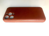 Handmade Premium Cowhide Leather iPhone Case for iPhone 16/ iPhone 15/ iPhone 14/ iPhone 13, Custom Engraving Leather iPhone Case