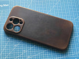 Personalised Handmade Premium Cowhide Leather iPhone Case for iPhone 16 Pro/ iPhone 15 Pro/ iPhone 14 Pro/ iPhone 13 Pro, Engraving Gift2025
