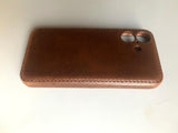 Handmade Premium Cowhide Leather iPhone Case for iPhone 16/ iPhone 15/ iPhone 14/ iPhone 13, Custom Engraving Leather iPhone Case