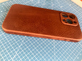 Personalised Handmade Italian Cowhide Leather iPhone Case for iPhone 16 Pro/ iPhone 15 Pro/ iPhone 14 Pro/ iPhone 13 Pro, Engraving Gift 2024