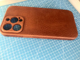 Personalised Handmade Italian Cowhide Leather iPhone Case for iPhone 16 Pro/ iPhone 15 Pro/ iPhone 14 Pro/ iPhone 13 Pro, Engraving Gift 2024