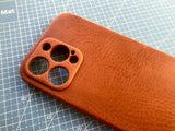 Personalised Handmade Italian Cowhide Leather iPhone Case for iPhone 16 Pro/ iPhone 15 Pro/ iPhone 14 Pro/ iPhone 13 Pro, Engraving Gift 2024