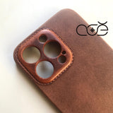 Personalised Handmade Premium Cowhide Leather iPhone Case for iPhone 16 Pro/ iPhone 15 Pro/ iPhone 14 Pro/ iPhone 13 Pro