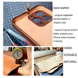 Handmade Premium Cowhide Leather iPhone Case for iPhone 16/ iPhone 15/ iPhone 14/ iPhone 13, Custom Engraving Leather iPhone Case, Gift 2025