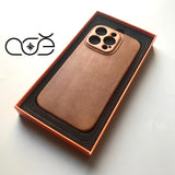 Handmade Vintage Crazy Horse Leather iPhone Case for iPhone 16/ iPhone 15/ iPhone 14, Custom Engraving Leather iPhone Case, Gift 2025