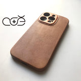 Handmade Vintage Crazy Horse Leather iPhone Case for iPhone 16/ iPhone 15/ iPhone 14, Custom Engraving Leather iPhone Case, Gift 2025