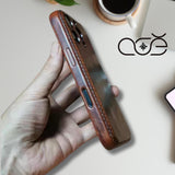 Handmade Premium Cowhide Leather iPhone Case for iPhone 16/ iPhone 15/ iPhone 14/ iPhone 13, Custom Engraved Leather iPhone Case, Gift 2025