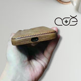 Handmade Premium Cowhide Leather iPhone Case for iPhone 16/ iPhone 15/ iPhone 14/ iPhone 13, Custom Engraved Leather iPhone Case, Gift 2025