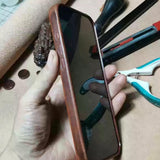 Handmade Premium Cowhide Leather iPhone Case for iPhone 16/ iPhone 15/ iPhone 14/ iPhone 13, Custom Engraved Leather iPhone Case, Gift 2025