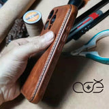 Handmade Premium Cowhide Leather iPhone Case for iPhone 16/ iPhone 15/ iPhone 14/ iPhone 13, Custom Engraved Leather iPhone Case, Gift 2025