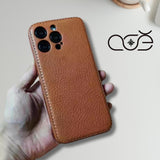Handmade Premium Cowhide Leather iPhone Case for iPhone 16/ iPhone 15/ iPhone 14/ iPhone 13, Custom Engraving Leather iPhone Case, Gift 2025