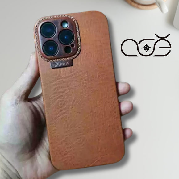Handmade Premium Cowhide Leather iPhone Case for iPhone 16/ iPhone 15/ iPhone 14/ iPhone 13, Custom Engraved Leather iPhone Case, Gift 2025