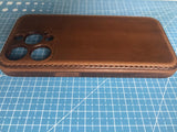 Handmade Premium Cowhide Leather iPhone Case for iPhone 16/ iPhone 15/ iPhone 14/ iPhone 13, Custom Engraving Leather iPhone Case, Gift 2025