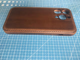 Handmade Premium Cowhide Leather iPhone Case for iPhone 16/ iPhone 15/ iPhone 14/ iPhone 13, Custom Engraving Leather iPhone Case