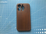 Handmade Premium Cowhide Leather iPhone Case for iPhone 17/ iPhone 16/ iPhone 15/ iPhone 14/ iPhone 13, Custom Engraving Leather iPhone Case