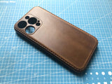 Handmade Premium Cowhide Leather iPhone Case for iPhone 16/ iPhone 15/ iPhone 14/ iPhone 13, Custom Engraving Leather iPhone Case