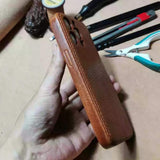 Handmade Premium Cowhide Leather iPhone Case for iPhone 16/ iPhone 15/ iPhone 14/ iPhone 13, Custom Engraving Leather iPhone Case, Gift 2025