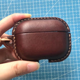 Handmade Premium Cowhide Leather Earphone Case for AirPods Pro/ Pro 2/ AirPods 3/ AirPods 4, Leather AirPods Case