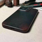 Handmade Vintage Cowhide Leather iPhone Case for iPhone 17 Pro Max/ iPhone 16 Pro/ iPhone 15 Pro/ iPhone 14 Pro/ iPhone 13 Pro, Engraving iPhone Case, Gift
