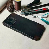 Handmade Vintage Cowhide Leather iPhone Case for iPhone 17 Pro Max/ iPhone 16 Pro/ iPhone 15 Pro/ iPhone 14 Pro/ iPhone 13 Pro, Engraving iPhone Case, Gift