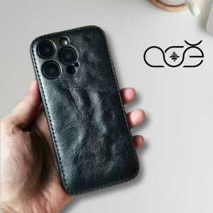 Handmade Premium Cowhide Leather iPhone Case for iPhone 16/ iPhone 15/ iPhone 14/ iPhone 13, Custom Engraved Leather iPhone Case, Gift 2025