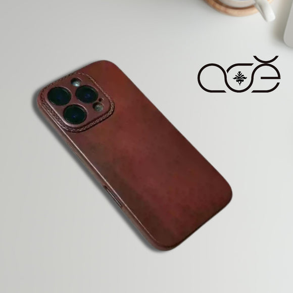 Handmade Premium Cowhide Leather iPhone Case for iPhone 16/ iPhone 15/ iPhone 14/ iPhone 13, Custom Engraving Leather iPhone Case, Gift 2025