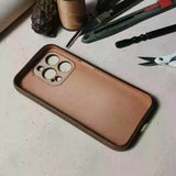 Handmade Premium Cowhide Leather iPhone Case for iPhone 16/ iPhone 15/ iPhone 14/ iPhone 13, Custom Engraved Leather iPhone Case, Gift 2025