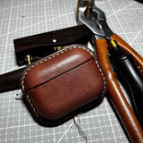 Handmade Premium Cowhide Leather Earphone Case for AirPods Pro/ Pro 2/ AirPods 3/ AirPods 4, Leather AirPods Case