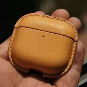 Handmade Premium Cowhide Leather Earphone Case for AirPods Pro/ Pro 2/ AirPods 3/ AirPods 4, Leather AirPods Case