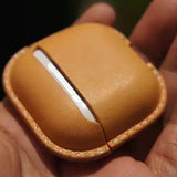Handmade Premium Cowhide Leather Earphone Case for AirPods Pro/ Pro 2/ AirPods 3/ AirPods 4, Leather AirPods Case