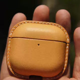 Handmade Premium Cowhide Leather Earphone Case for AirPods Pro/ Pro 2/ AirPods 3/ AirPods 4, Leather AirPods Case