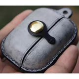 Handmade Premium Cowhide Leather Earphone Case for AirPods Pro/ Pro 2/ AirPods 3/ AirPods 4, Leather AirPods Case One-piece with Buckle