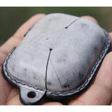 Handmade Premium Cowhide Leather Earphone Case for AirPods Pro/ Pro 2/ AirPods 3/ AirPods 4, Leather AirPods Case One-piece with Buckle