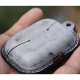 Handmade Premium Cowhide Leather Earphone Case for AirPods Pro/ Pro 2/ AirPods 3/ AirPods 4, Leather AirPods Case One-piece with Buckle