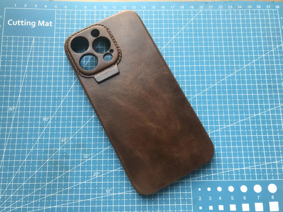 Handmade Cowhide Leather iPhone Case: Custom Engraved, iPhone 17 Pro/ iPhone 16 Pro/15 Pro/14 Pro/13 Pro