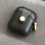 Handmade Premium Cowhide Leather Earphone Case for AirPods Pro/ Pro 2/ AirPods 3/ AirPods 4, Leather AirPods Case One-piece with Buckle