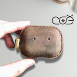 Handmade Premium Raw Antelope Hide Leather Earphone Case for AirPods Pro/ Pro 2/ AirPods 3/ 4, Leather AirPods Case One-piece with Buckle