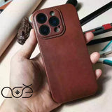 Handmade Premium Cowhide Leather iPhone Case for iPhone 16/ iPhone 15/ iPhone 14/ iPhone 13, Custom Engraving Leather iPhone Case, Gift 2025