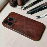 Handmade Premium Cowhide Leather iPhone Case for iPhone 16/ iPhone 15/ iPhone 14/ iPhone 13, Custom Engraved Leather iPhone Case, Gift 2025