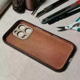 Handmade Premium Cowhide Leather iPhone Case for iPhone 16/ iPhone 15/ iPhone 14/ iPhone 13, Custom Engraved Leather iPhone Case, Gift 2025