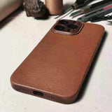 Handmade Cowhide Leather iPhone Case: Custom Engraved, Magsafe Option, iPhone 17 Pro Max/ iPhone 16 Pro/15 Pro/14 Pro/13 Pro