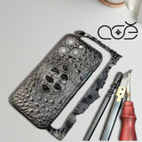Alligator Leather iPhone Case: Handmade Vegetable Tanned iPhone Cover,  Fits for iPhone 17/ iPhone 16/ iPhone 15 Pro/ iPhone 14 Pro/iPhone 13 Pro