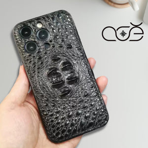 Alligator Leather iPhone Case: Handmade Vegetable Tanned iPhone Cover,  Fits for iPhone 17/ iPhone 16/ iPhone 15 Pro/ iPhone 14 Pro/iPhone 13 Pro