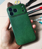 Handmade Premium Cowhide Leather iPhone Case for iPhone 17/ iPhone 16/ iPhone 15/ iPhone 14/ iPhone 13, Custom Engraved Leather iPhone Case