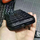 Alligator Leather iPhone Case: Handmade Vegetable Tanned iPhone Cover,  Fits for iPhone 17/ iPhone 16/ iPhone 15 Pro/ iPhone 14 Pro/iPhone 13 Pro