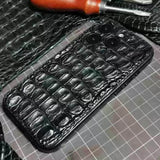 Alligator Leather iPhone Case: Handmade Vegetable Tanned iPhone Cover,  Fits for iPhone 17/ iPhone 16/ iPhone 15 Pro/ iPhone 14 Pro/iPhone 13 Pro