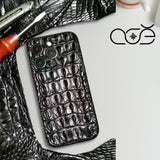 Alligator Leather iPhone Case: Handmade Vegetable Tanned iPhone Cover,  Fits for iPhone 17/ iPhone 16/ iPhone 15 Pro/ iPhone 14 Pro/iPhone 13 Pro