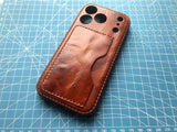 Handmade Premium Cowhide Leather iPhone Case for iPhone 17/ iPhone 16/ iPhone 15/ iPhone 14/ iPhone 13, Custom Engraved Leather iPhone Case